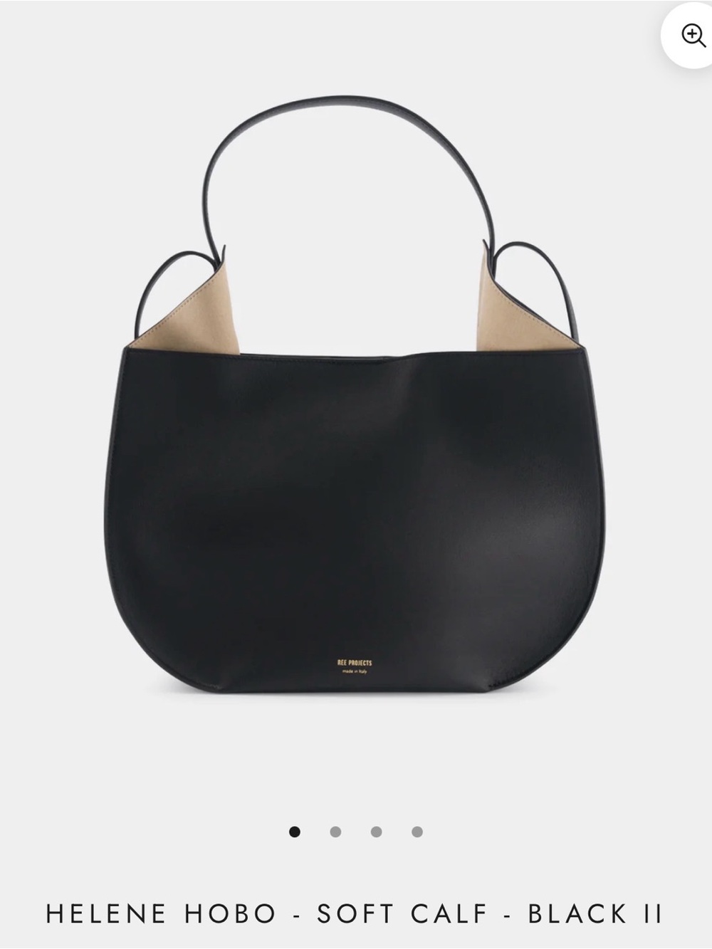 Ree Projects Helene Hobo Soft Calf Leather Shoulder Bag - Black